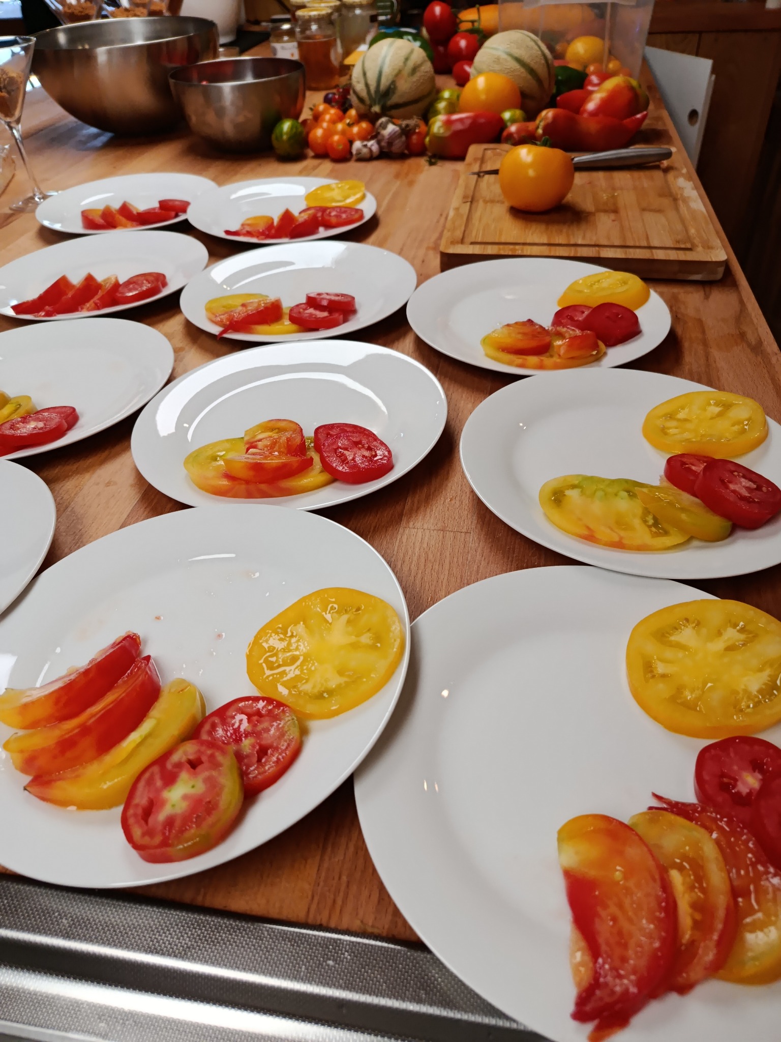 Préparation d'une table d'hôtes